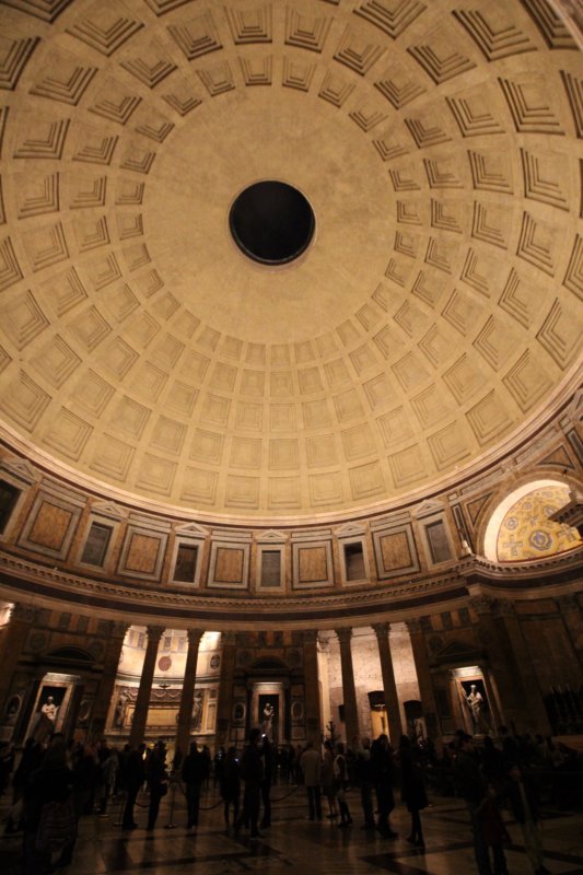 Pantheon interior in evening light Pantheon interior in the evening