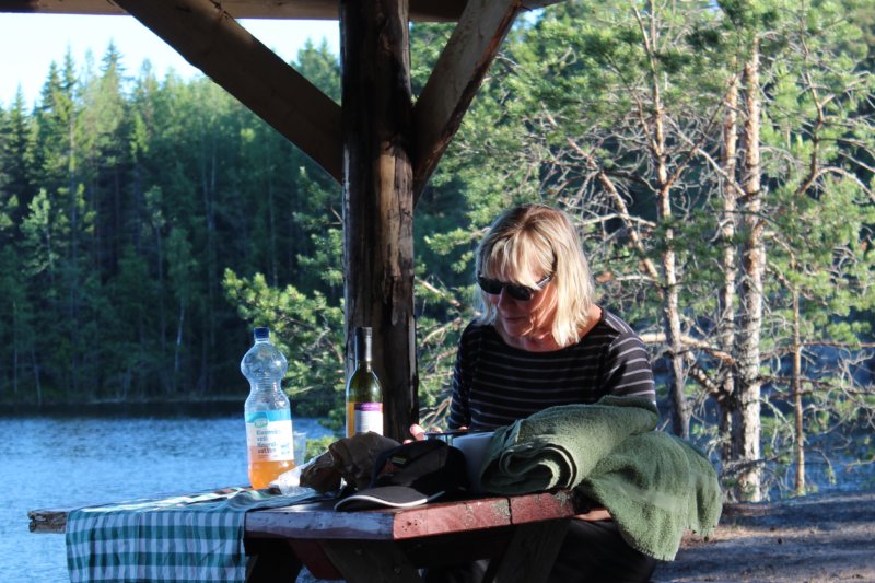 Preparing for a sauna evening and planning hikes Preparing for a sauna evening and planning hikes