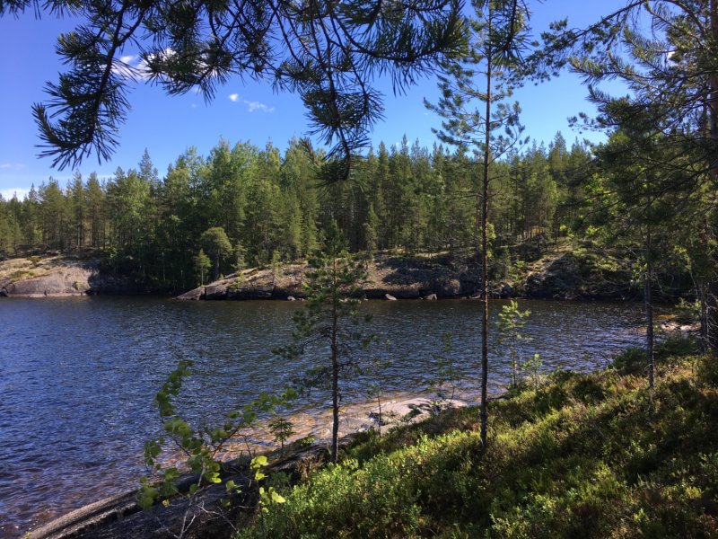 Three Mountains hiking trail lake view Three Mountains hiking trail lake view