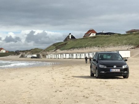 Driving on Lokken beach