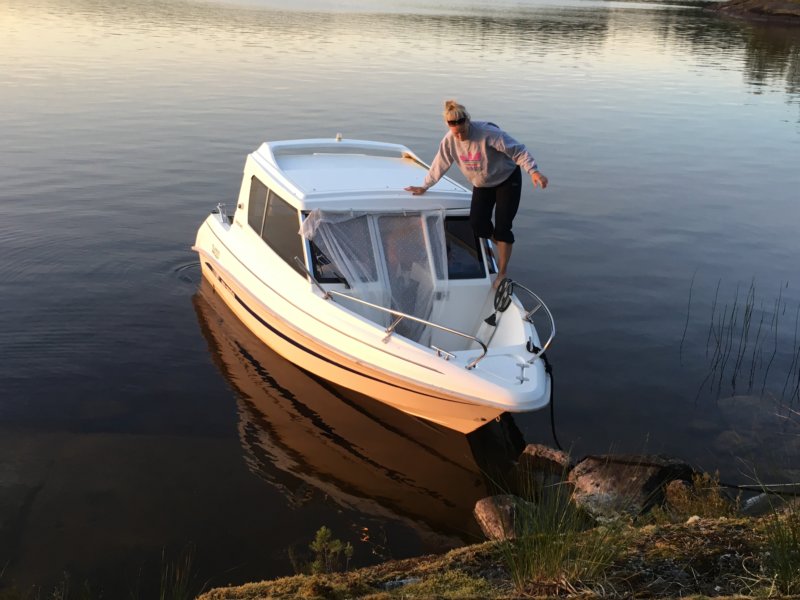 Island camping by boat