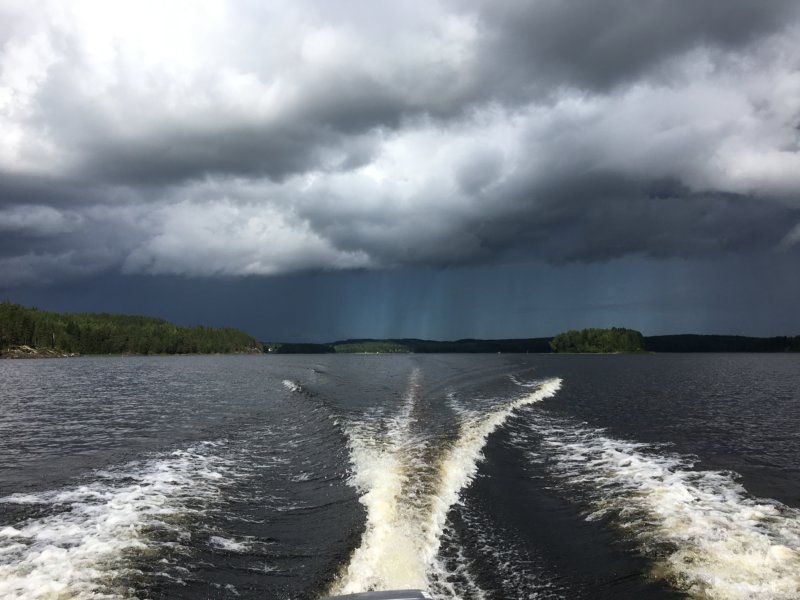 Thunder storm approaching from the lake