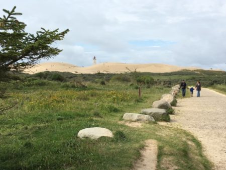 Walking path to Rubjerg Knude lighthouse