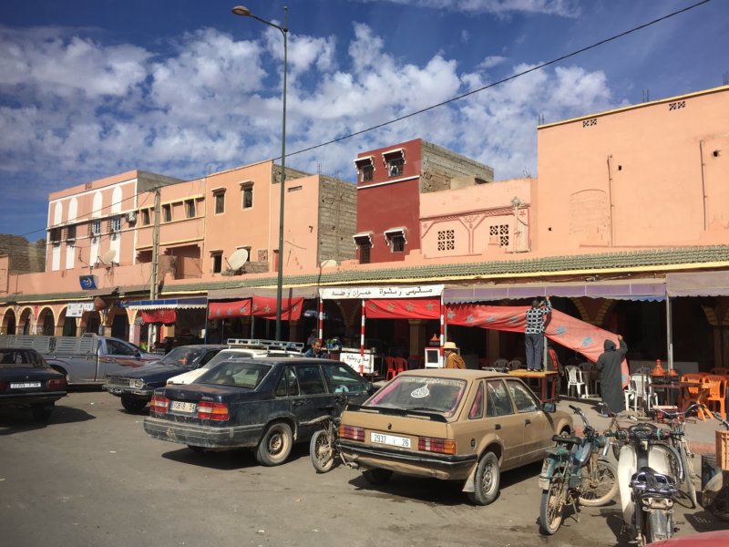 Roadside village, driving from Marrakech to Essaouira A roadside village, day trip to Essaouira, Morocco