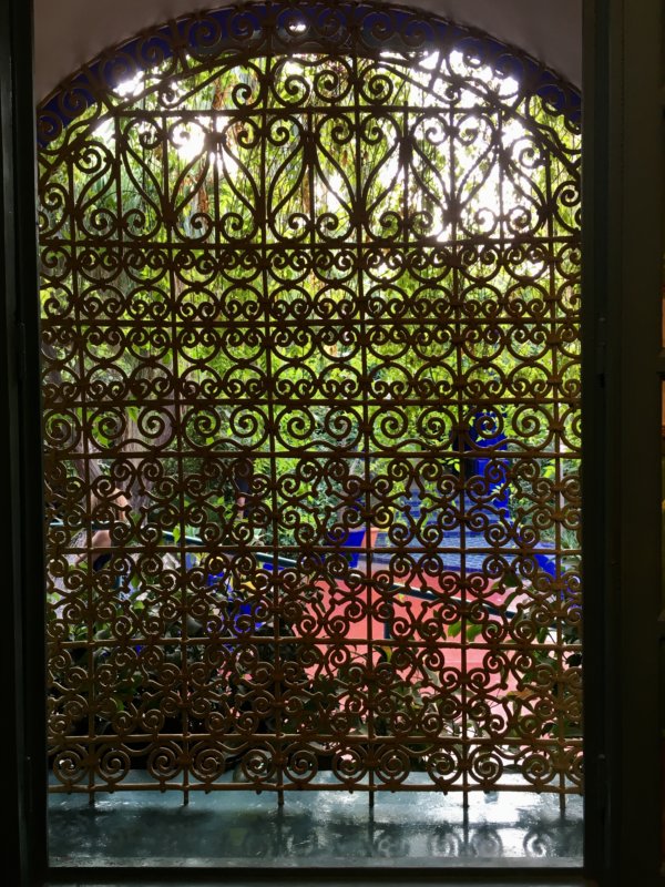 Gate in the Majorelle Gardens Gate in the Majorelle Gardens