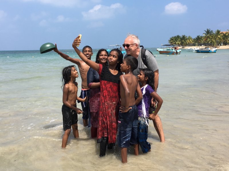 Selfie with locals, Passekudah Bay, Sri Lanka