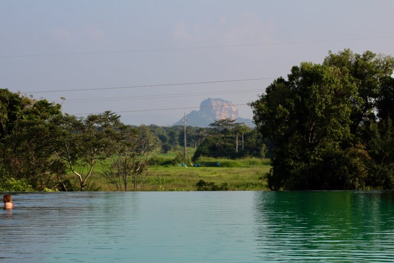 Sigiriya Rock from Aliya Resort & Spa pool