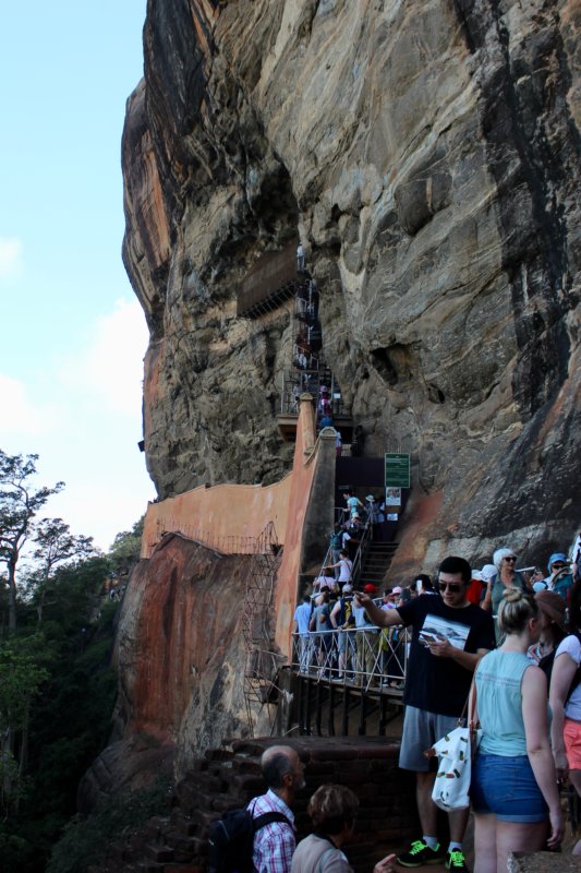 Climbing to Sigiriya Rock, the Cultural Triangle