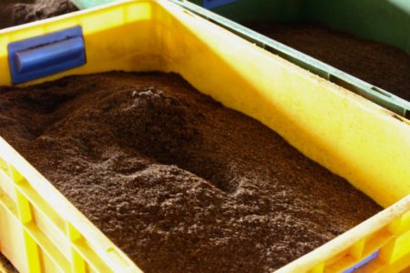 Tea powder in tea factory