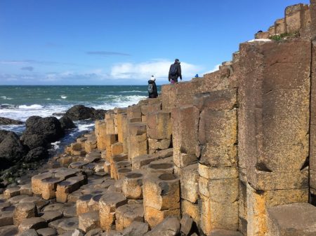 Giants Causeway climbing on stone columns