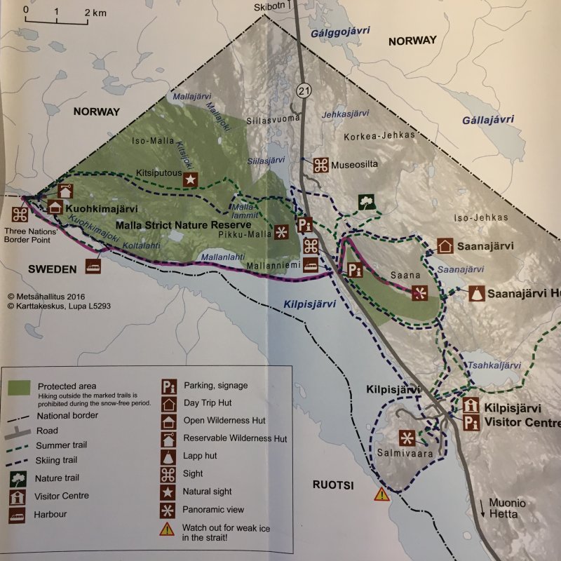 Kilpisjärvi hiking map