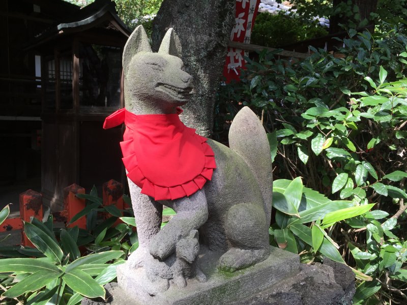 Gojoten shrine Inari fox, Ueno Park