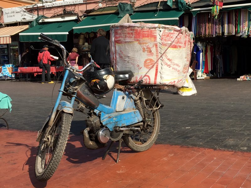Bike on the Jemaa el-Fna square Bike on the Jemaa el-Fna square