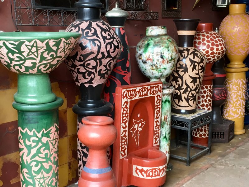 Ceramics for sale in the souks Ceramics for sale in the souks, Marrakech
