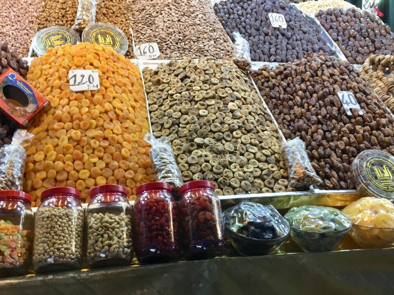 Dates and dried fruits on Jemaa el-Fna Dates and dried fruits on Jemaa el-Fna
