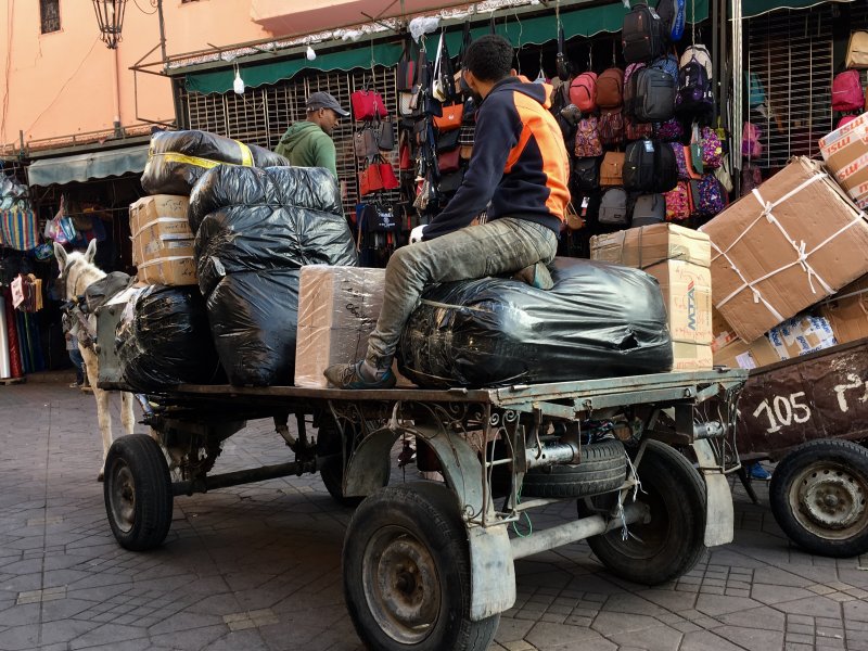 Donkey and carriage in Marrakech
