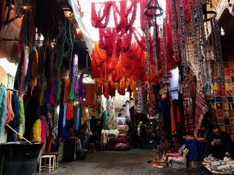 Dyers' Souk, Marrakech, Morocco Dyers' Souk, Marrakech, Morocco