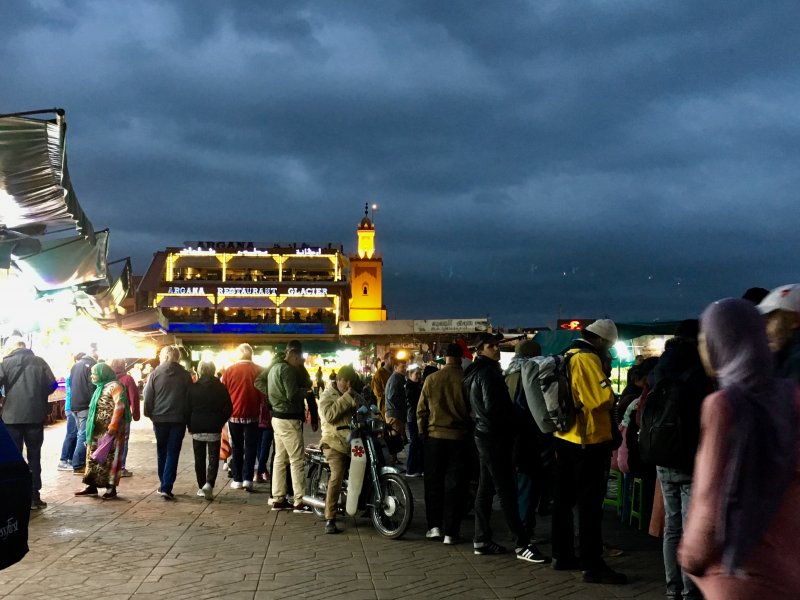 Jemaa el-Fna: watching shows and meeting friends Jemaa el-Fna: watching shows and meeting friends