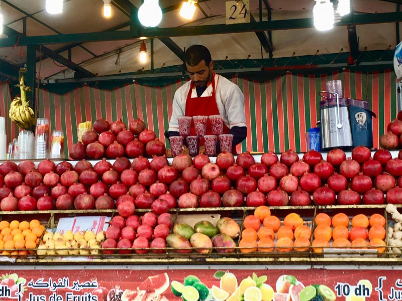 Jemaa el-Fna pomegranate seller Jemaa el-Fna pomegranate seller