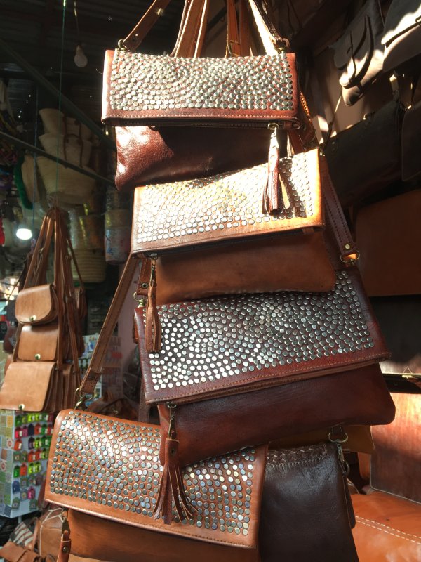 More leather bags Leather souk, Marrakech