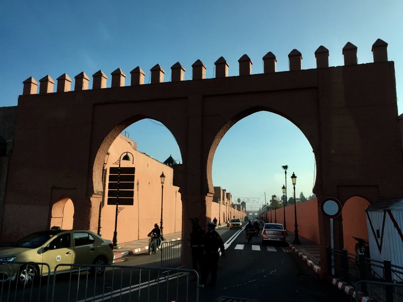 Marrakech city wall and a gate Marrakech city wall and a gate