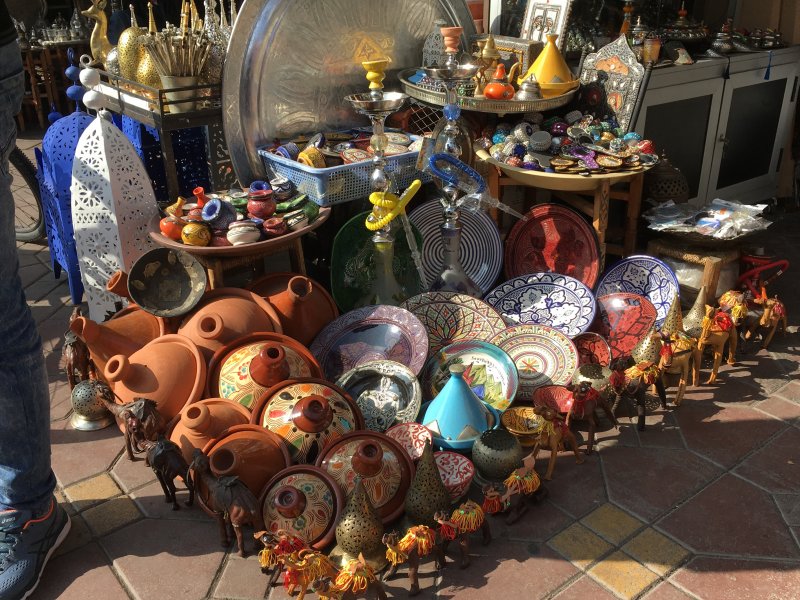 Tagine pots for sale in the souks of Marrakech Tagine pots for sale in the souks of Marrakech
