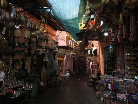 Typical alley in the souks of Marrakech