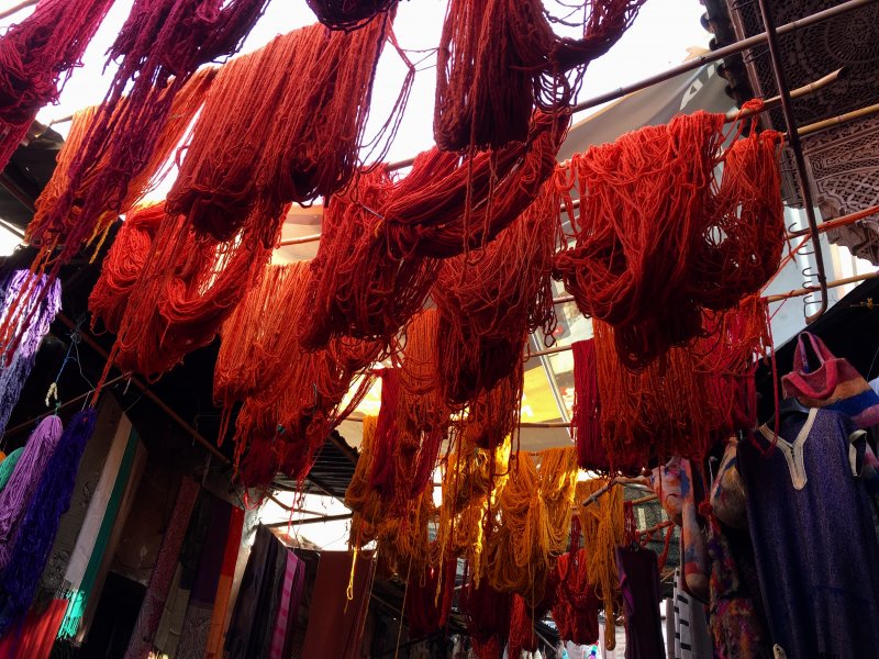 Wool hanging out, Dyers' Souk, Marrakech Wool hanging out, Dyers' Souk, Marrakech