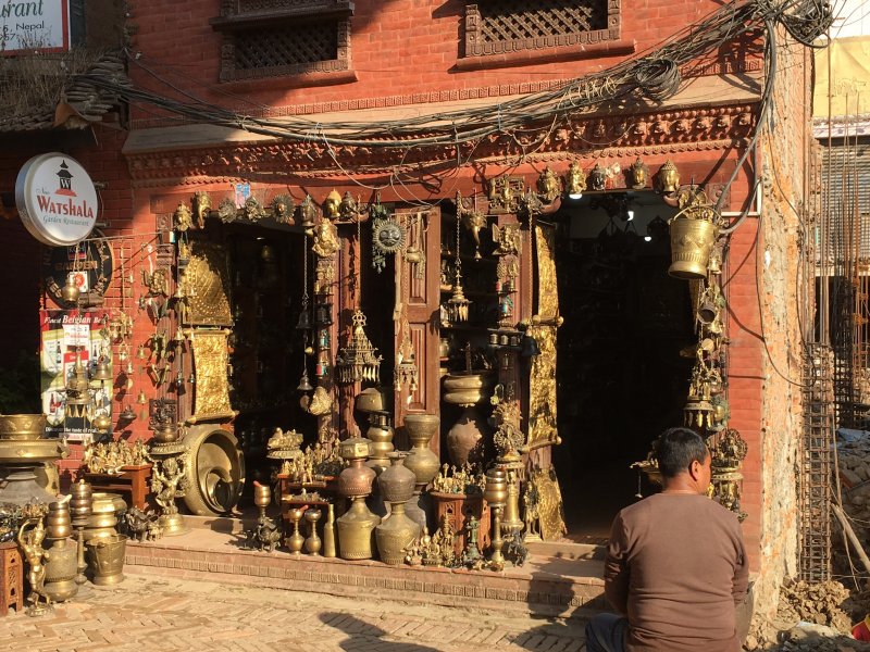  Copper items for sale on Bhaktapur Durbar Square