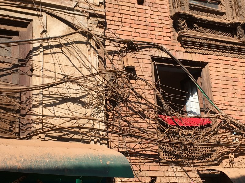 Electric cables in Bhaktapur Old Town