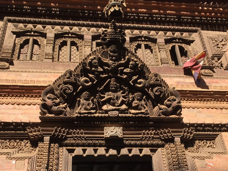 An old facade in Bhaktapur, Nepal