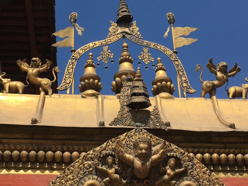 A golden gateway in Bhaktapur Palace Square