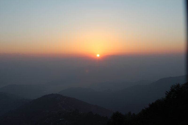 Sunrise from Hotel Country Villa Nagarkot