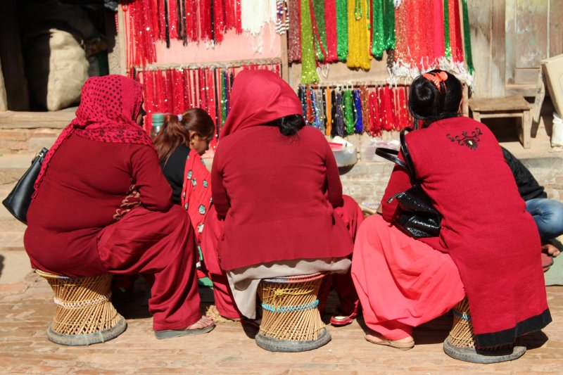 Women in red, Bhaktapur