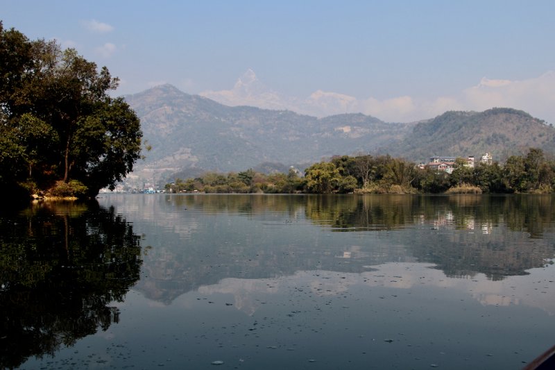 Annapurna reflection on Lake Phewa