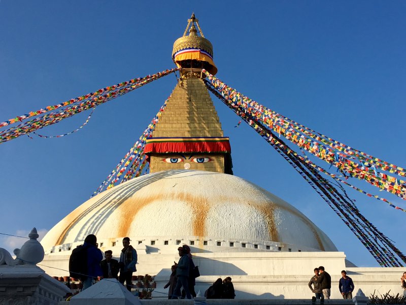 Temples around Kathmandu: Boudanath Boudanath and the Buddha's eyes