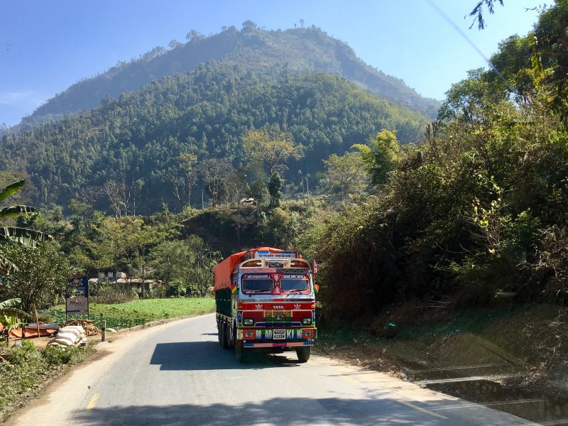 Driving in Nepal: a typical Nepal truck