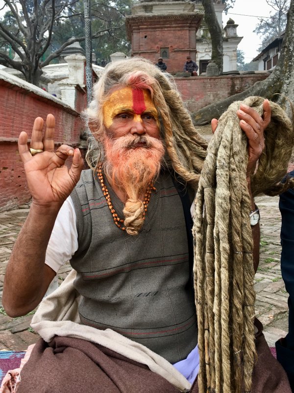 Holy men of Pashpatinath Temple, Kathmandu Holy man on Pashupatinath temple stairs