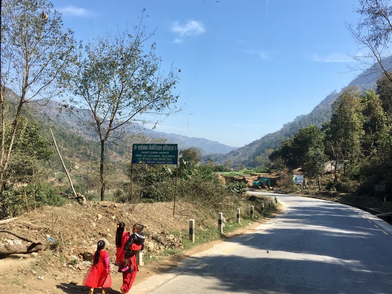 Travel in Nepal: Roadside view Pokhara to Kathmandu