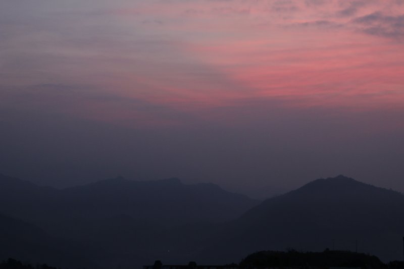 Sarangkot pink sky before sunrise