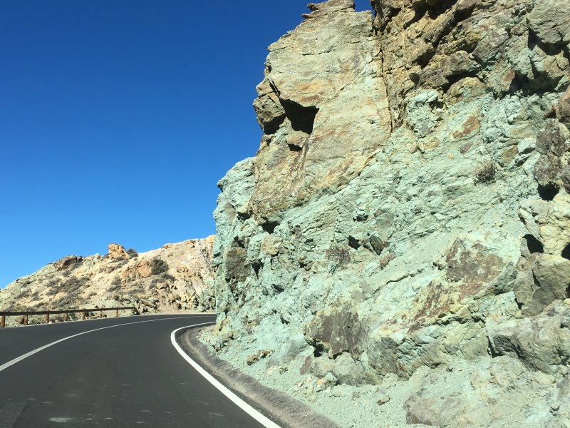 Green rock of Mount Teide National Park