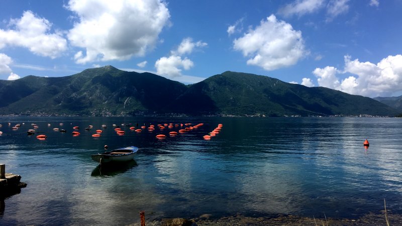 Bay of Kotor view towards Tivat peninsula