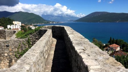 Herzeg Novi fortress view to the Bay of Kotor