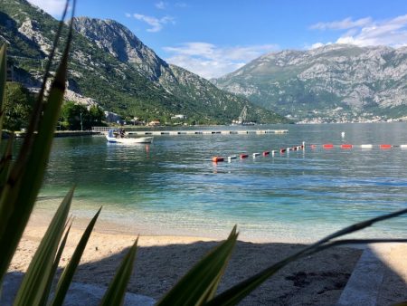 Morinj beach and Kotor Bay