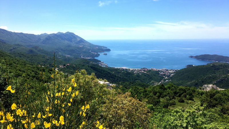 Budva, Becici and Sveti Stefan from the hills Budva, Becici and Sveti Stefan from the hills