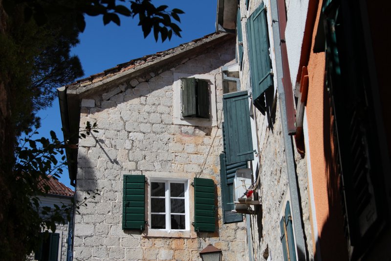 The old t own of Kotor, Montenegro House corner in Kotor, Montenegro