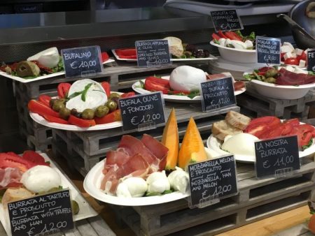 Italian delicacies in Florence market hall