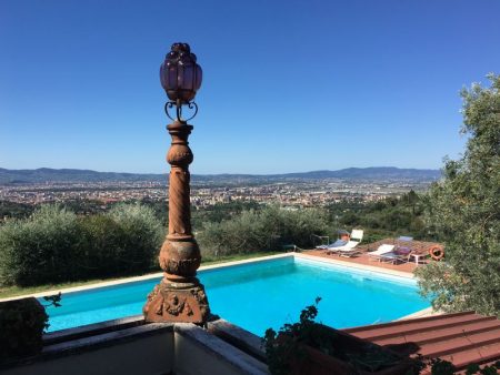 Villa Le Rondini pool and view of Florence