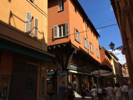 Walking in Bologna old town