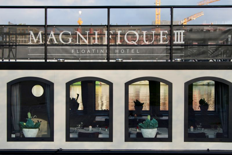 Magnifique III dining area and upper deck Magnifique III floating hotel